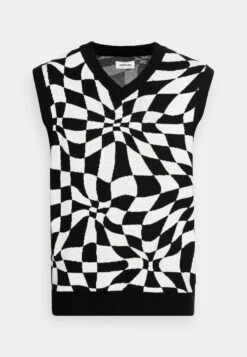 YOURTURN Distorted Check Vest Unisex - Trui - Black/White -Kleding Verkoop 0c905aaa1f764777bb0751bb5f4242ae