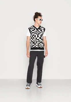 YOURTURN Distorted Check Vest Unisex - Trui - Black/White -Kleding Verkoop 31b18d2fdaab405f802cdccda4affca0