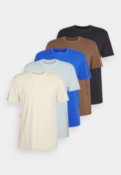 YOURTURN Unisex 5 Pack - T-Shirt Basic - Light Blue/Blue/Stone -Kleding Verkoop 36ac9d56f3284287817f767068469cf1