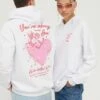 YOURTURN Heart Back Print Relaxed Hoodie Unisex - Hoodie - White -Kleding Verkoop 36fbdd41eca648fa9231a068ac1c5e71