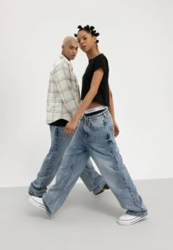 YOURTURN Baggy Jeans Unisex - Relaxed Fit Jeans - Dark Blue Denim 10 YOURTURN Baggy Jeans Unisex - Relaxed Fit Jeans - Dark Blue Denim -Kleding Verkoop 47039cf62e0e4223bb19b517ea683054