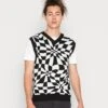 YOURTURN Distorted Check Vest Unisex - Trui - Black/White -Kleding Verkoop 4d3629648aaa4181ae015c59722586b8