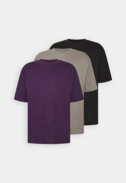 YOURTURN 3Pack Unisex - T-Shirt Basic - Grey/Purple/Black -Kleding Verkoop 6d30af072c764e1881baa9012c5deaf0