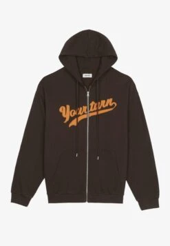 YOURTURN Unisex - Sweater Met Rits - Dark Brown -Kleding Verkoop 6e5f76143b454b25b9b8585859542105