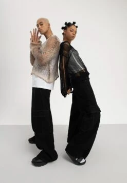 YOURTURN Unisex - Relaxed Fit Jeans - Black Denim -Kleding Verkoop 77563c53c8b4414ba530183a2133e3fb