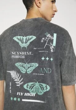 YOURTURN Unisex - T-Shirt Print - Mottled Black -Kleding Verkoop 85777c824c2640959cc9b8fb1bb33069