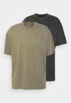 YOURTURN 2 Pack Unisex - T-Shirt Basic - Black/Olive -Kleding Verkoop 87650e8a40104bc792f82977074a6138