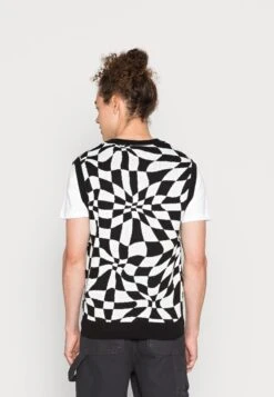 YOURTURN Distorted Check Vest Unisex - Trui - Black/White -Kleding Verkoop b039e6683b6846d79acd1f15c36fae0f