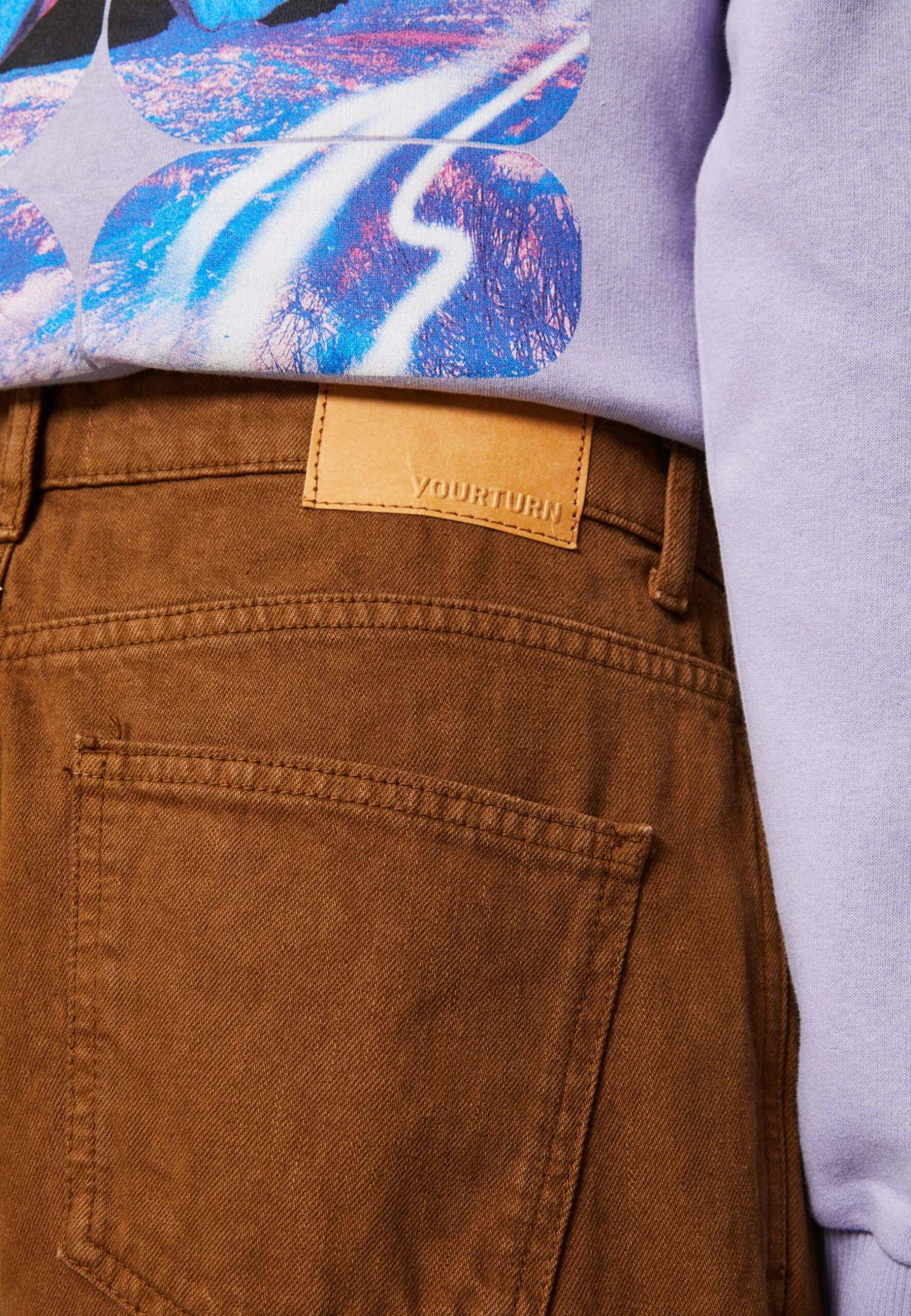 YOURTURN Unisex - Relaxed Fit Jeans - Brown 8 YOURTURN Unisex - Relaxed Fit Jeans - Brown - Afbeelding 6