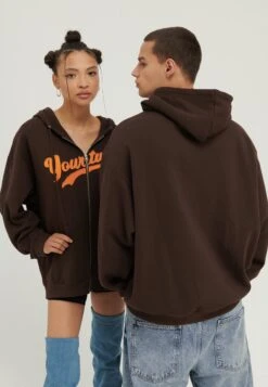YOURTURN Unisex - Sweater Met Rits - Dark Brown -Kleding Verkoop defff32f62974a92bc7d6d90fe0389c3