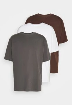 YOURTURN 3Pack Unisex - T-Shirt Basic - White/Dark Grey /Dark Brown -Kleding Verkoop e4b5771656f64562bba5125910df7882