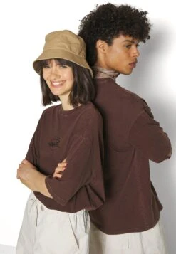 YOURTURN Unisex - T-Shirt Print - Dark Brown -Kleding Verkoop ed0047be63e54a299600a138edfa9bf3